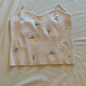 NWT H&M Cream Cropped Tank MED